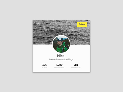 Daily UI #006 - Profile app dailyui profile ui ux