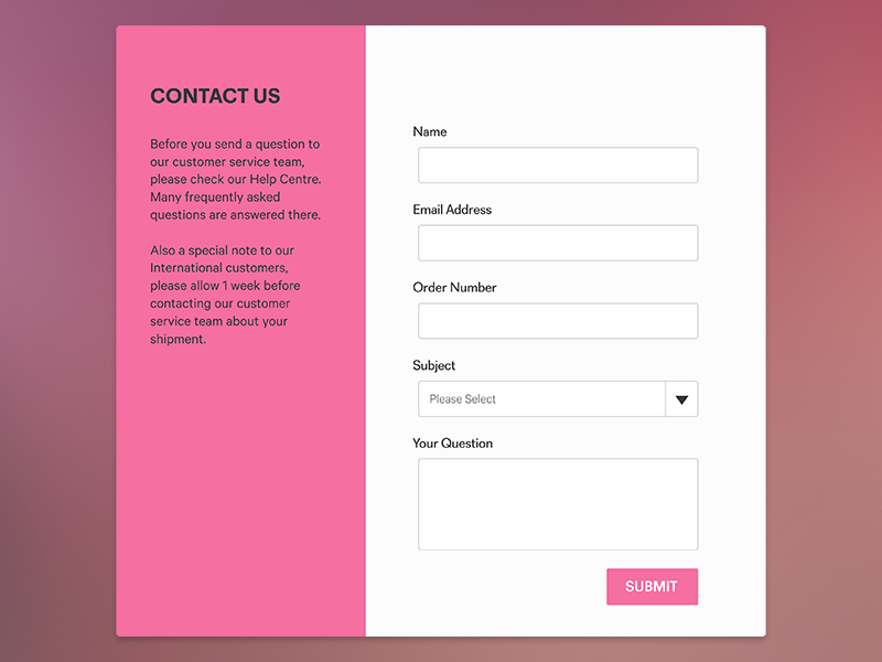 Daily UI #028 - Contact Us branding product visual ux type ui contact us flat clean web dailyui 028