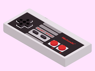 Isometric NES Controller artwork console design illustration isometric nes nintendo retro vector