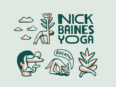 Nick Baines Yoga artist branding design drawing fun graphic design illustration illustrator logo typography yoga