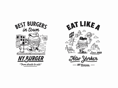 NY BURGERS artist branding design drawing graphic design illustration illustrator logo typography
