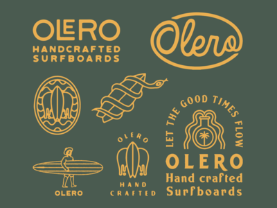 Brand identity for Olero Surfboards brand identity design illustration logo surf