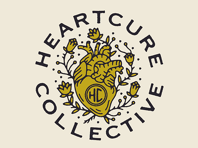 Logo for the fine folk at Heartcure Collective design draw heart identity illustration logo vegan