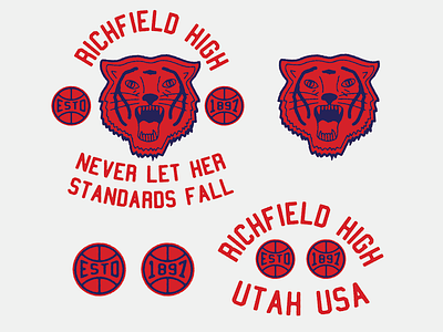 RICHFIELD HIGH BASKETBALL TEAM artist basketball basketball logo clothing design design drawing graphic design illustration illustrator sports typography utah