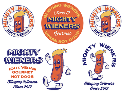 Mighty Wieners brand identity branding business identity design fast food graphic design identity illustration illustrator logo typography vegan