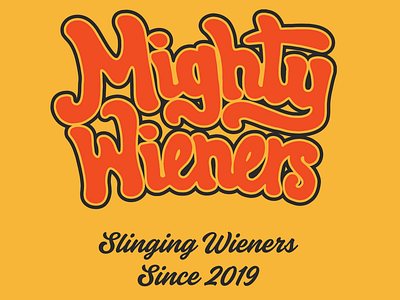 Mighty Wieners artist branding design drawing fast food graphic design illustration illustrator logo type typography vegan food
