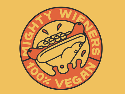 Mighty Wieners branding design designer drawing food and drink graphic design identity illustration illustrator logo typography vector