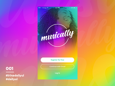 Sign-up for a music app called Musically  I DailyUI001