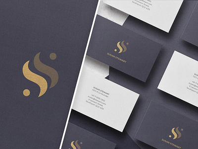 Elegant "Double-S" monogram business cards