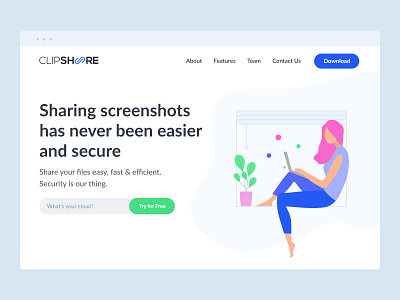Clipshare - UI Lading Page