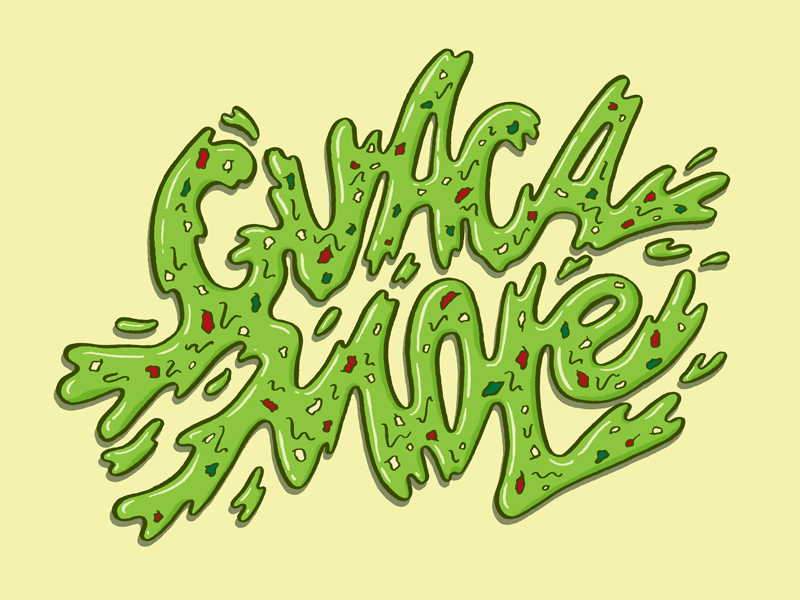 Guacamole food guacamole illustration josh lafayette lettering typography