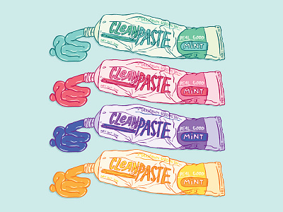 Some Toothpastes art bathroom color illustration josh lafayette lettering lol toothpaste typography