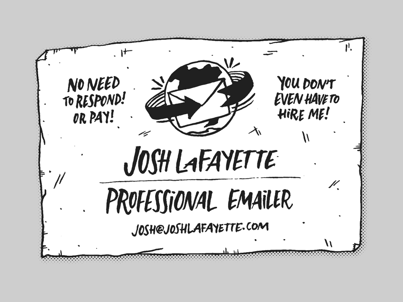 Fake Business Card art business card email fake illustration josh lafayette lettering lol typography