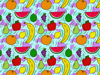 Fruit Pattern fruit illustration josh lafayette pattern