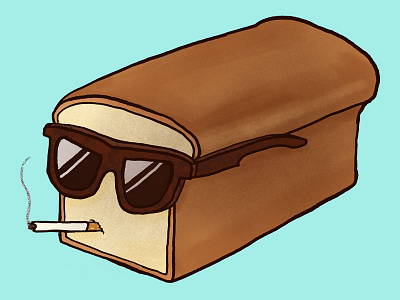 Cool Bread bread cigarette illustration josh lafayette lol sunglasses