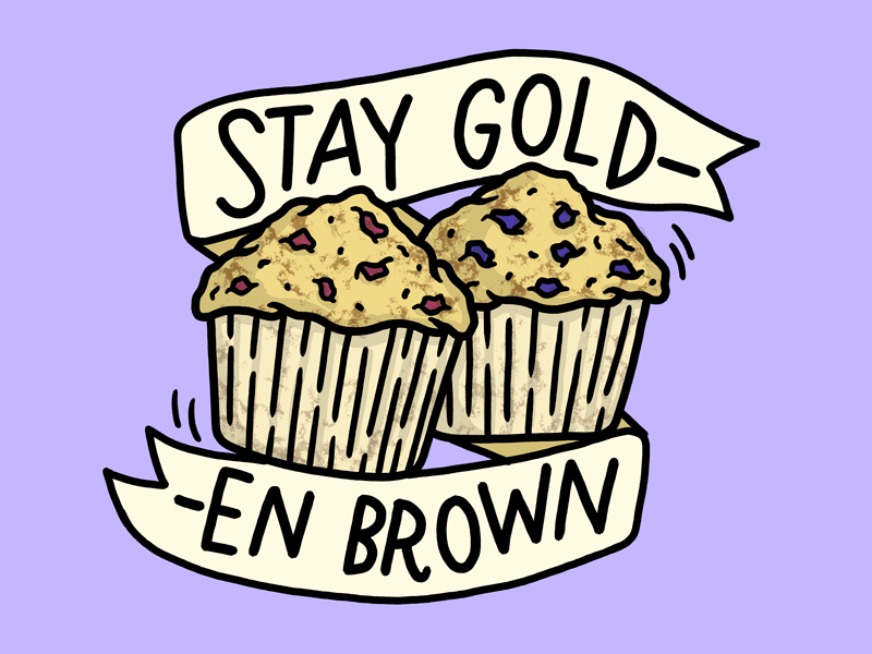 Stay Golden Brown flash food illustration josh lafayette lettering lol muffins ponyboy stay gold tattoo typography