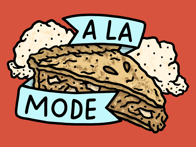 A La Mode art flash food ice cream illustration josh lafayette lettering lol pie tattoo typography