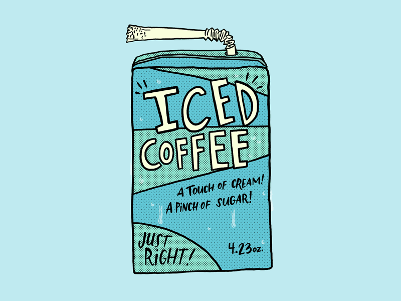Iced Coffee Juicebox coffee iced coffee illustration josh lafayette juicebox lettering lol
