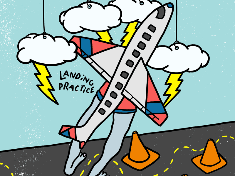 Landing Practice airplane art illustration josh lafayette landing practice lol lolwut
