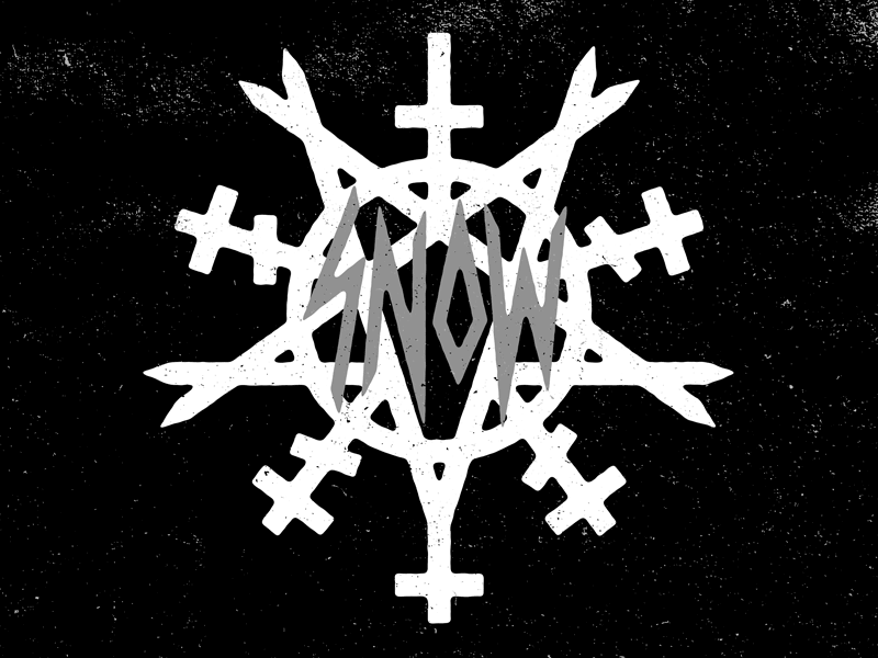 SNOW art illustration josh lafayette lettering lol metal pentagram snow snowflake st peters cross typography upside down cross