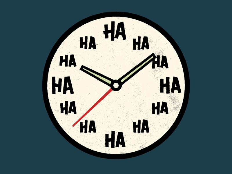 The Laughing Clock clock haha illustration josh lafayette lol time watch