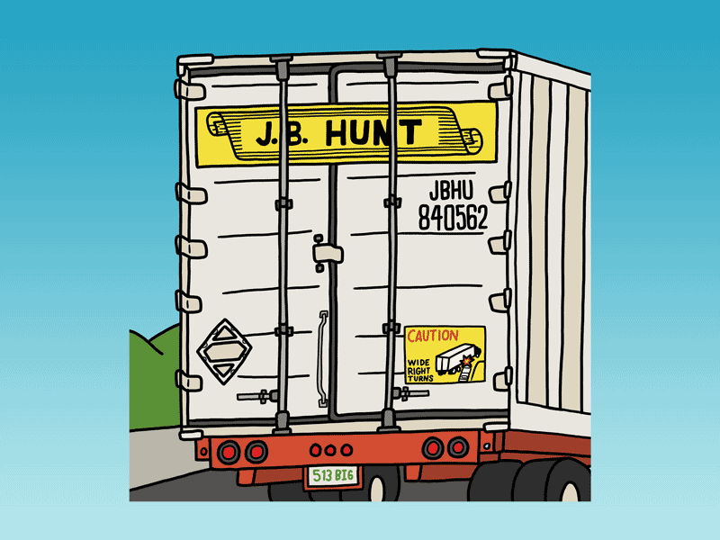 J.B. Hunt art illustration jb hunt jlfirstloves josh lafayette lettering logo lol semi truck typography