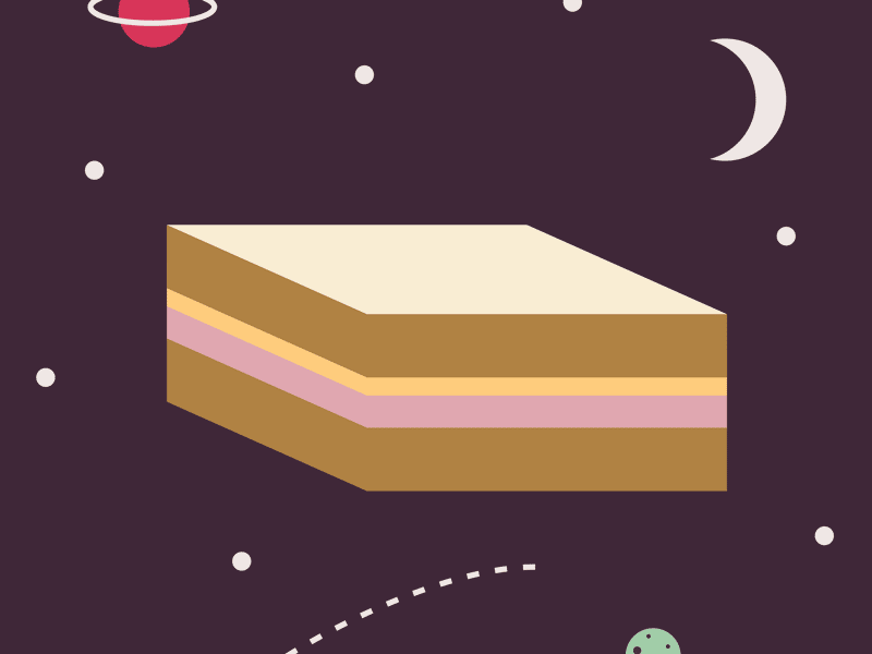 Ham & Cheese in Space food ham and cheese illustration josh lafayette lol sandwich space