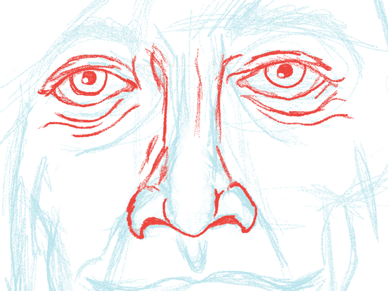 Face Sketch, early stage illustration portrait tablet