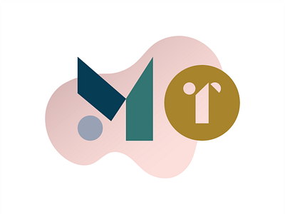 Mt Logo Pink Blob branding logo personal brand portfolio vector