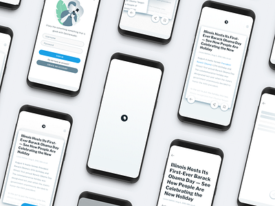 Dipity news app app design illustration minimal news product design ui ux