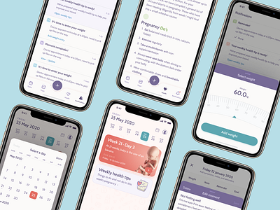 Pregnancy tracking app app design pregnancy product design tracker ui ux