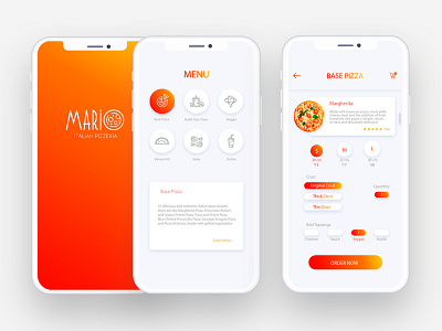 UI of Pizza Shop app icons infographic interface ios iphone mobile pizza shop ui ux