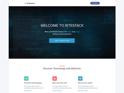 Ritastack landing page clean ico landing ritastack simple site stack technology user web