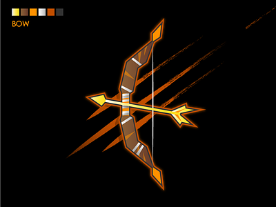 Bow arrow bow fantasy icon illustration weapon