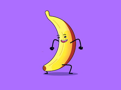 Illustrated Fruit - Banana Updated banana character design colorful design creature design fruit illustration illustrator vector