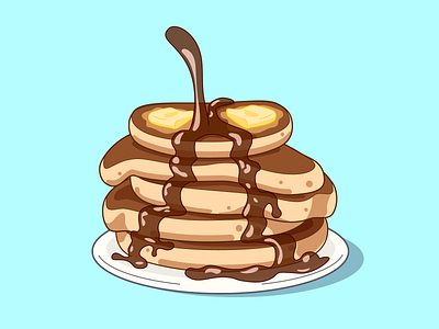 Food Spot Illustration - Pancakes. art colorful design design food food illustration illustration illustrator spot illustration vector