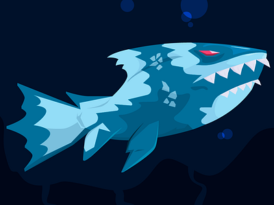 Biperiodont | Daemon Club character design daemon demon game game art game design graphic art graphic design illustrator jaws monster monster design shark video game art