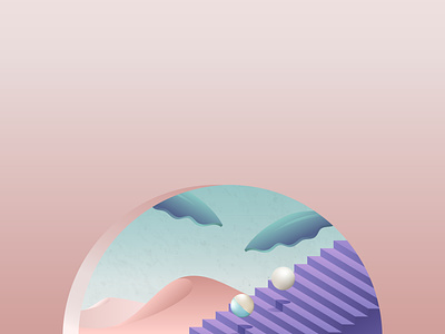 Architectural : Pink Desert 3d abstract abstract art architectural architecture art balls blank blank space building climb colorful conceptual construction copyspace design design element design space fall falling