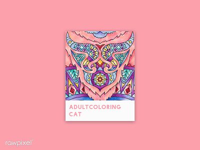 05 Pantone - Cat adultcoloring cat pantone pink colorpencil drawing graphic tribe