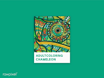 07 Pantone - Chamelon adultcoloring chamelon pantone green colorpencil drawing graphic tribe