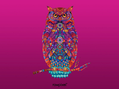 28 Owl adultcoloring colorpencil drawing graphic owl tribe violet