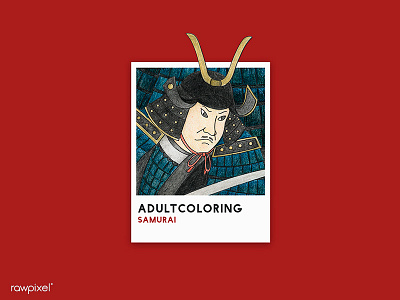 36 Pantone - SAMURAI adultcoloring colorpencil drawing graphic red samurai tribe