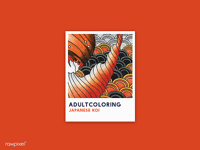 40 Pantone - JAPANESE KOI adultcoloring colorpencil drawing graphic koi orange tribe