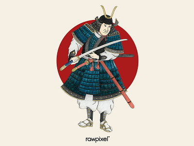 46 Pantone - SAMURAI adultcoloring colorpencil drawing graphic red samurai tribe