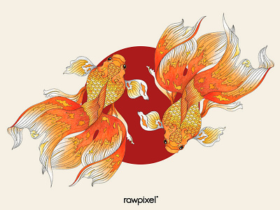 49 Pantone - GOLDFISH adultcoloring colorpencil drawing graphic japan yellow