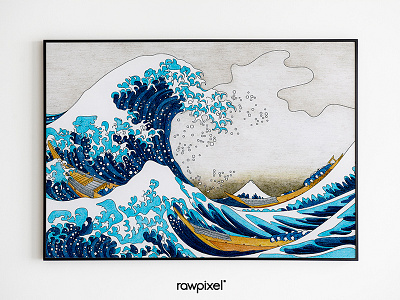 50 Pantone - The Great Wave of Kanagawa adultcoloring blue drawing colorpencil graphic pantone wave