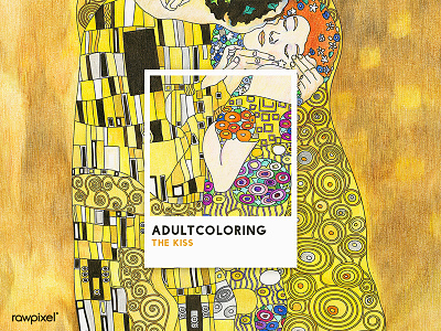 61 Pantone - Kiss adultcoloring drawing graphic kiss pantone yellow colorpencil