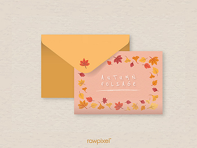 Autumn Foliage : Postcard autumn envelopes foliage illustration leaves pastel postcard