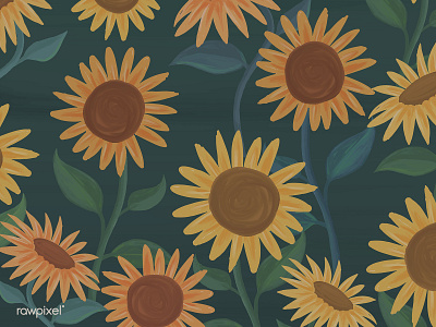 Floral : Sunflower Background backpack design flowers graphic illustration sunflowers yellow