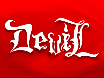 Devil devil experiment red typography